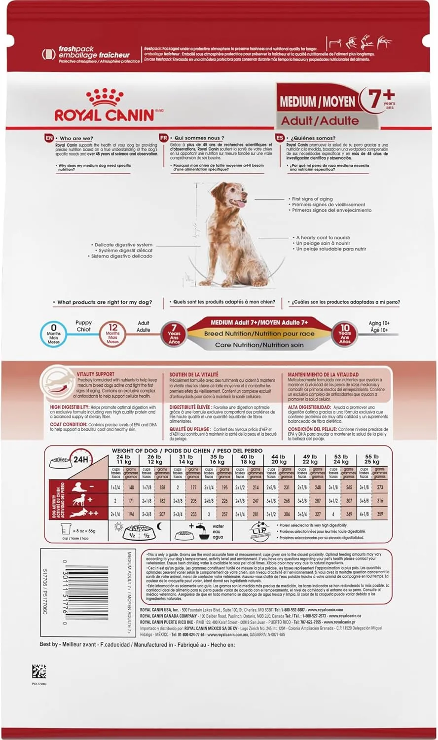 Royal Canin Size Health Nutrition Medium Adult 7 - Dry Dog Food, 30lb Bag