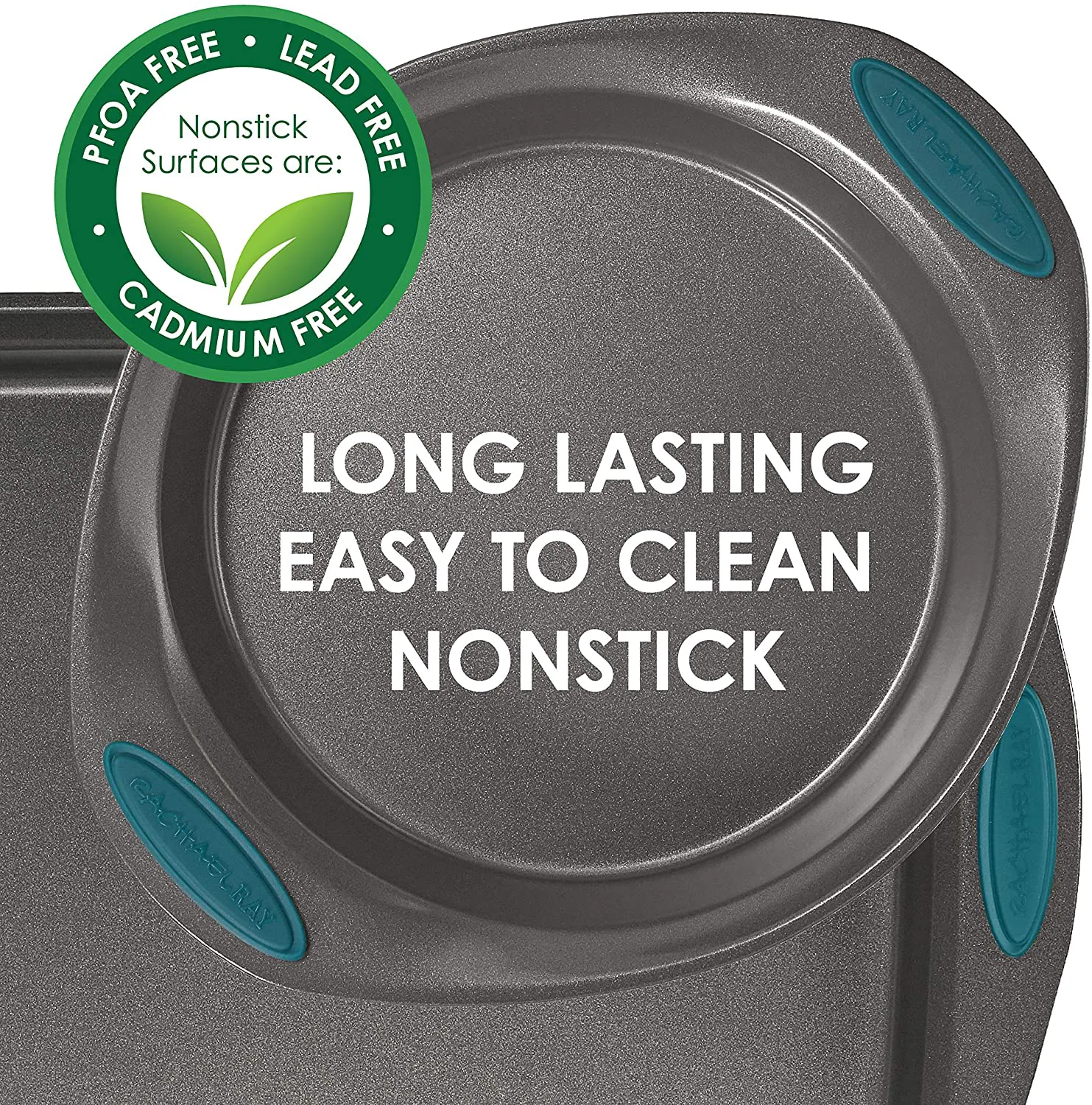 Rynx | Rachael Ray Nonstick Bakeware Set with Grips includes Nonstick Bakeware, Bake Sheet, and Nonstick Loaf Pan - 5 or 10 Pieces