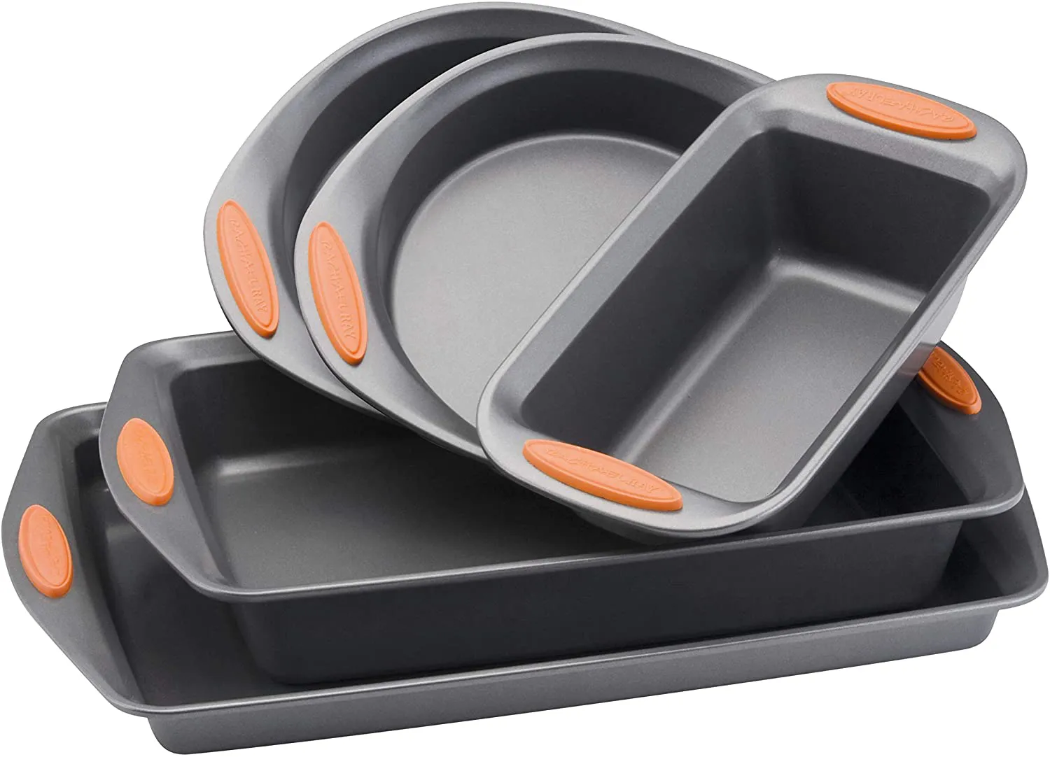 Rynx | Rachael Ray Nonstick Bakeware Set with Grips includes Nonstick Bakeware, Bake Sheet, and Nonstick Loaf Pan - 5 or 10 Pieces
