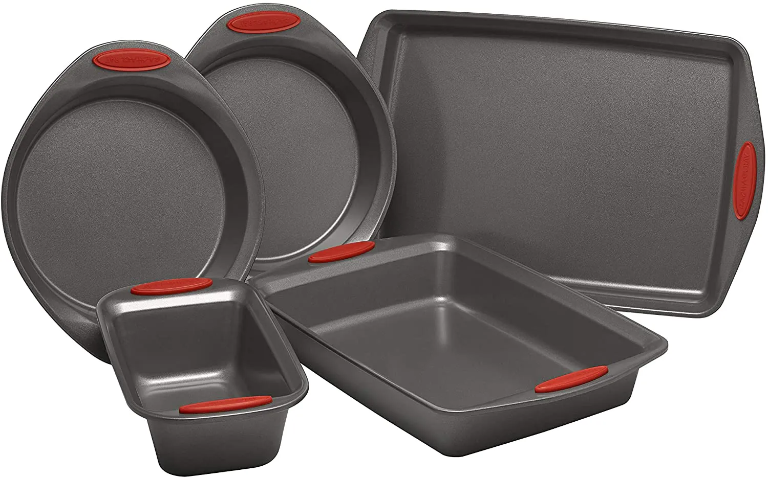 Rynx | Rachael Ray Nonstick Bakeware Set with Grips includes Nonstick Bakeware, Bake Sheet, and Nonstick Loaf Pan - 5 or 10 Pieces