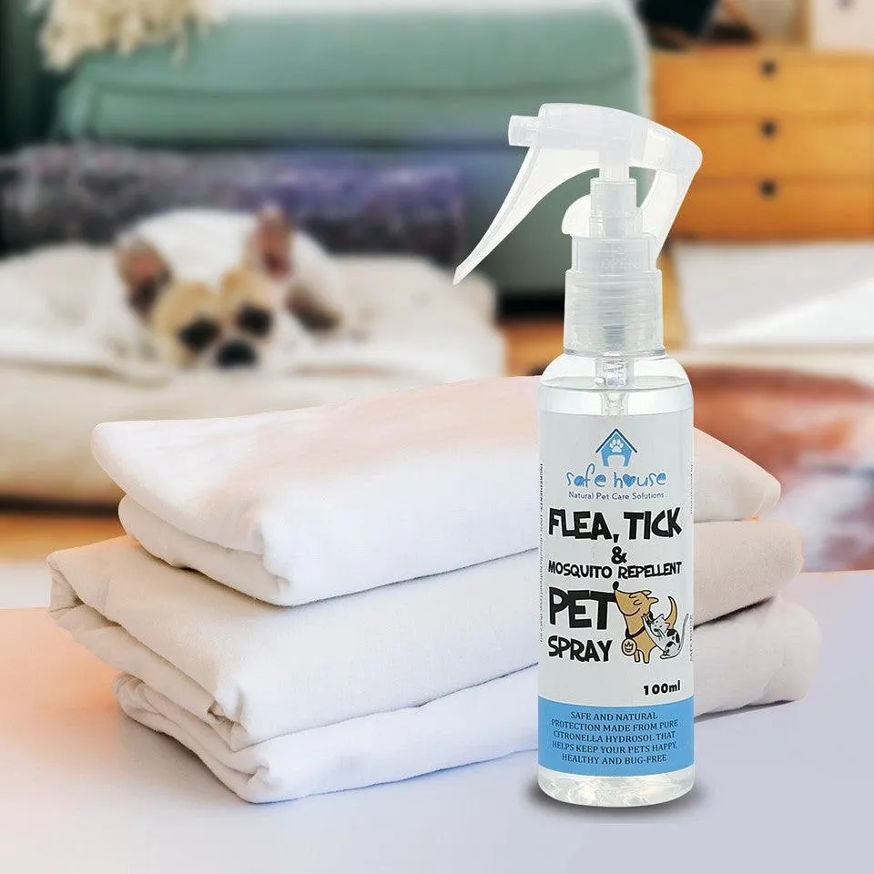 Safe House - Flea, Tick & Mosquito Repellant Pet Spray 100ml