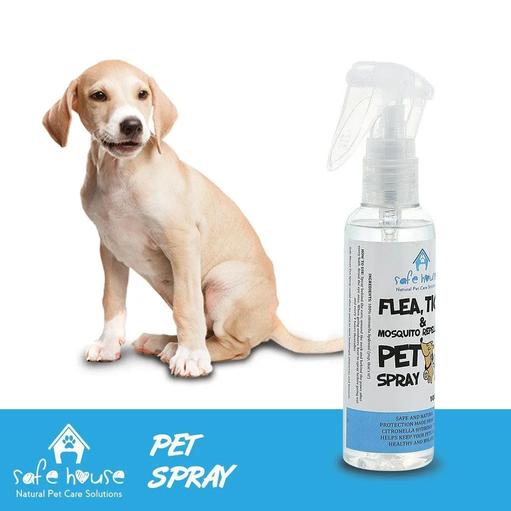 Safe House - Flea, Tick & Mosquito Repellant Pet Spray 100ml