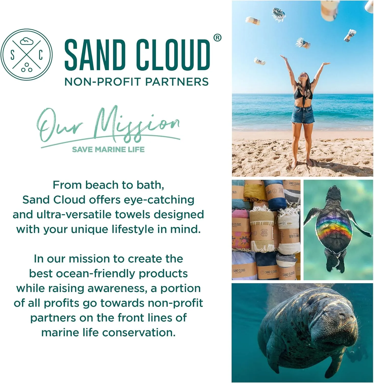Sand Cloud Turkish Beach Towel - Sand Free - 100% Organic Turkish Cotton Yarn - Quick Dry Towel for Beach, Picnic Blanket or Throw - As Seen on Shark Tank - Tie Dye (Blue Acid Wash)