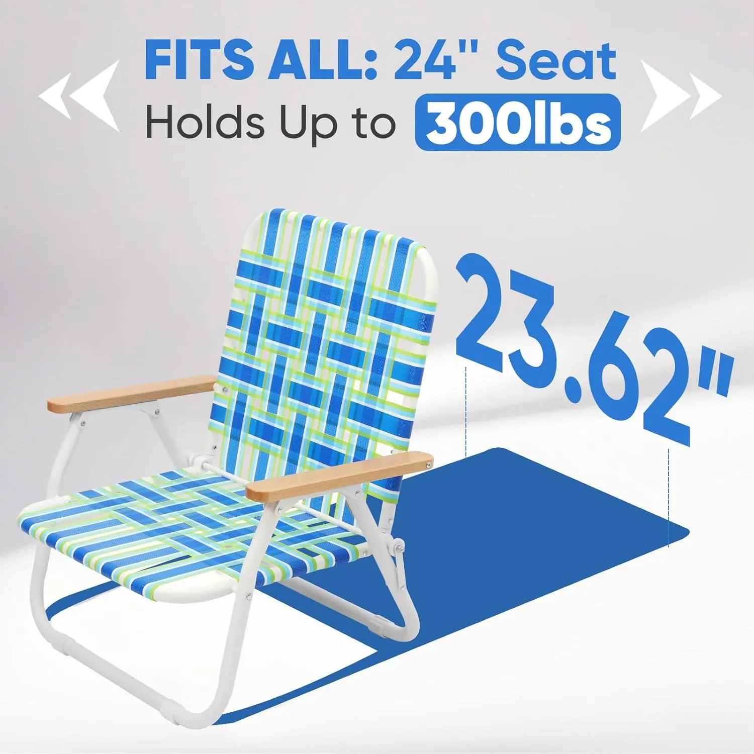 Sekey Folding Lawn Chairs, Beach Chairs for Adults with Highback, Camping Chairs with Webbed Airflow Mesh, Patio Chairs with Rust-Proof Coating, Webbed Lawn Chair for Outdoor, Fishing, Backyard