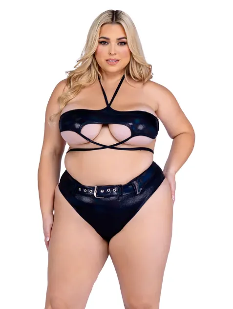 Shimmer Top with Underboob Cutout - Lavender 6439