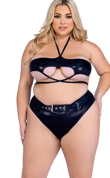 Shimmer Top with Underboob Cutout - Lavender 6439