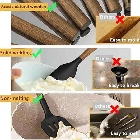 Silicone Cooking Utensil Set, Umite Chef 8-Piece Kitchen Utensils Set