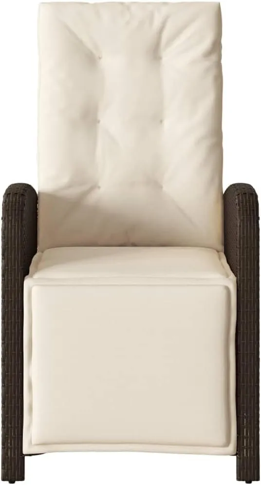 Sillas De Patio Beach Chair Lawn Chairs Dining Room Chairs - Reclining Patio Chairs 2 pcs with Footrest Brown Poly Rattan for Garden Beaches Outside Terrace