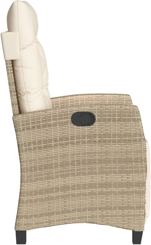 Sillas De Patio Dining Chairs Outdoor Chairs Outdoor Patio Chairs - Reclining Patio Chair with Footrest Beige Poly Rattan for Beaches Park Garden Terrace