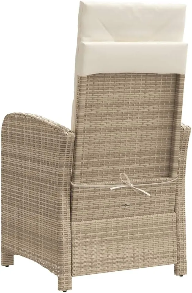Sillas De Patio Dining Chairs Outdoor Chairs Outdoor Patio Chairs - Reclining Patio Chair with Footrest Beige Poly Rattan for Beaches Park Garden Terrace