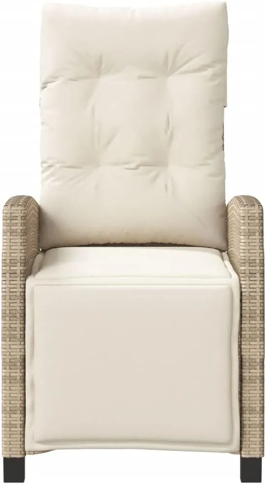 Sillas De Patio Dining Chairs Outdoor Chairs Outdoor Patio Chairs - Reclining Patio Chair with Footrest Beige Poly Rattan for Beaches Park Garden Terrace