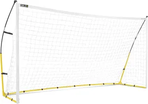 SKLZ Quickster Soccer Goal - Portable Goal for Backyard & Field - Durable Tension-Tite Frame & Heavy Gauge 2-Ply Net - Adjustable Click-Lock Poles, Metal Stakes - Carrying Case with Handle