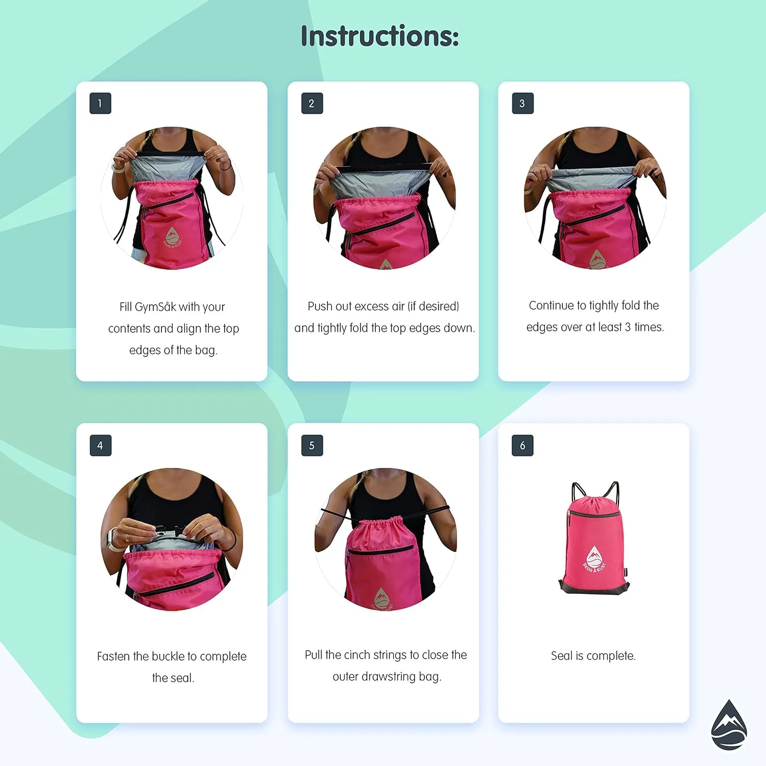 Skog Å Kust GymSak | Patented 2-in-1 Drawstring Cinch Bag with Removable Waterproof Dry Bag | Tie Dye