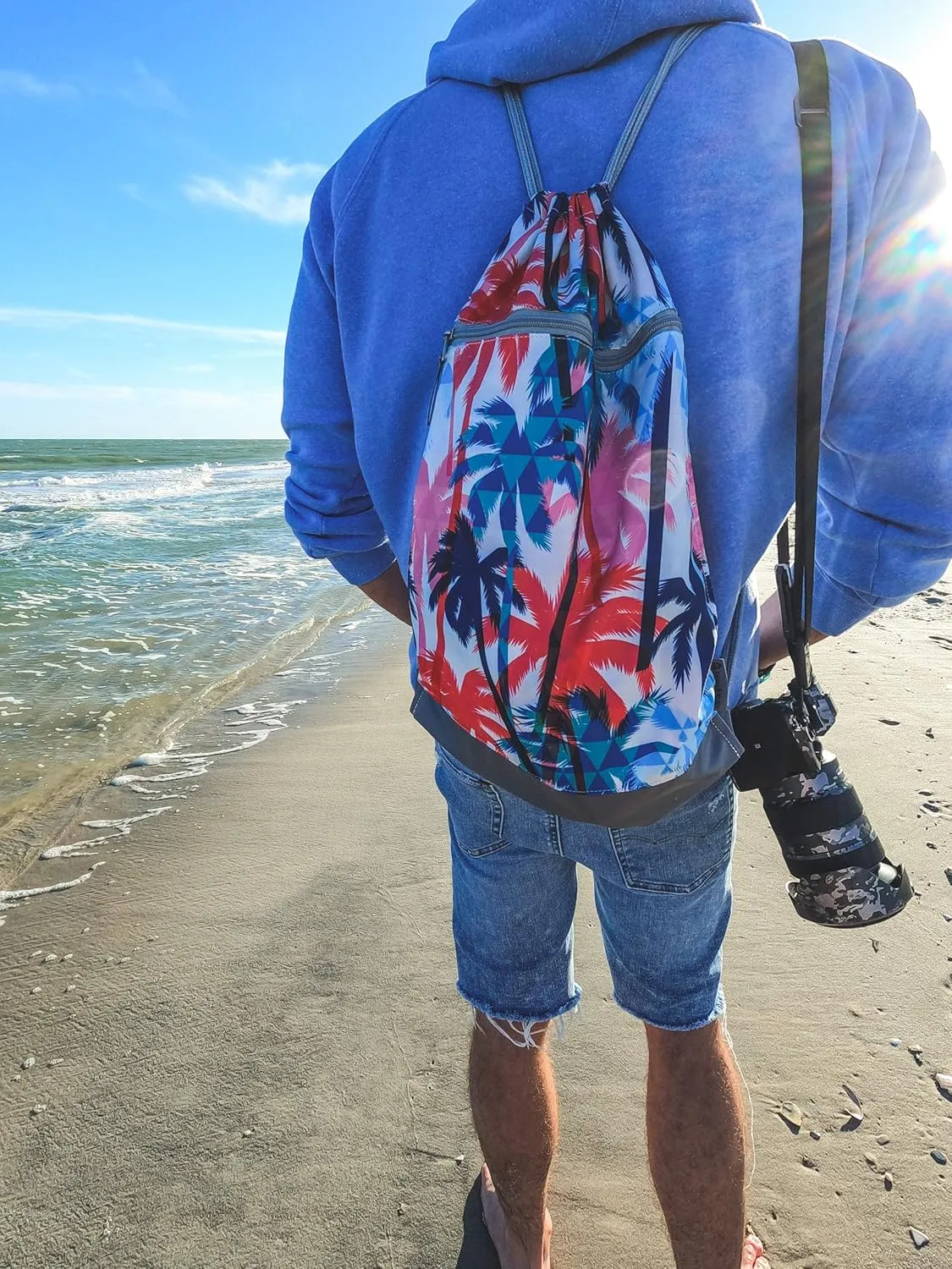 Skog Å Kust GymSak | Patented 2-in-1 Drawstring Cinch Bag with Removable Waterproof Dry Bag | Tie Dye