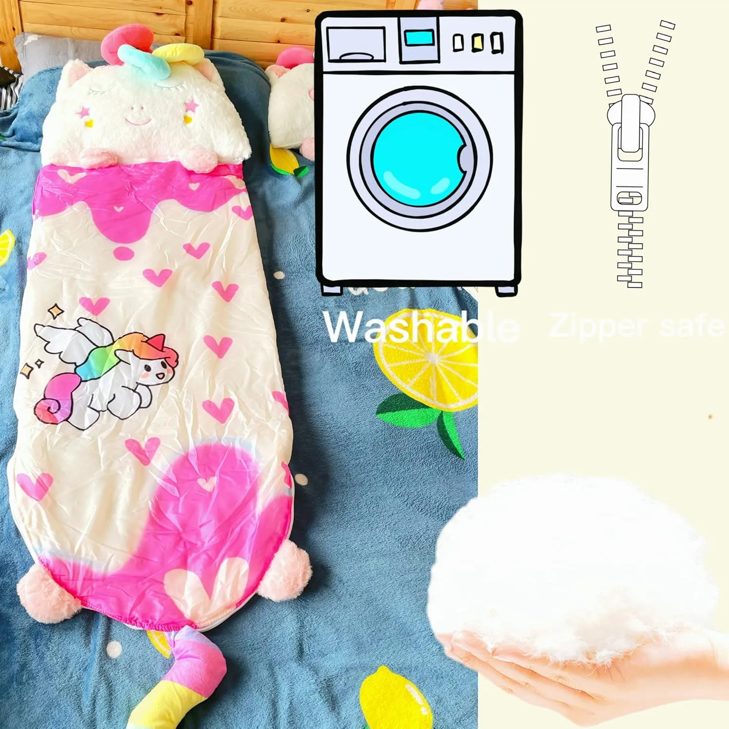 Sleeping Bag for Kids, Preschool Nap Mat, Toddler Sleeping Bag with Pillow for Daycare, Ages 3 , Large Size