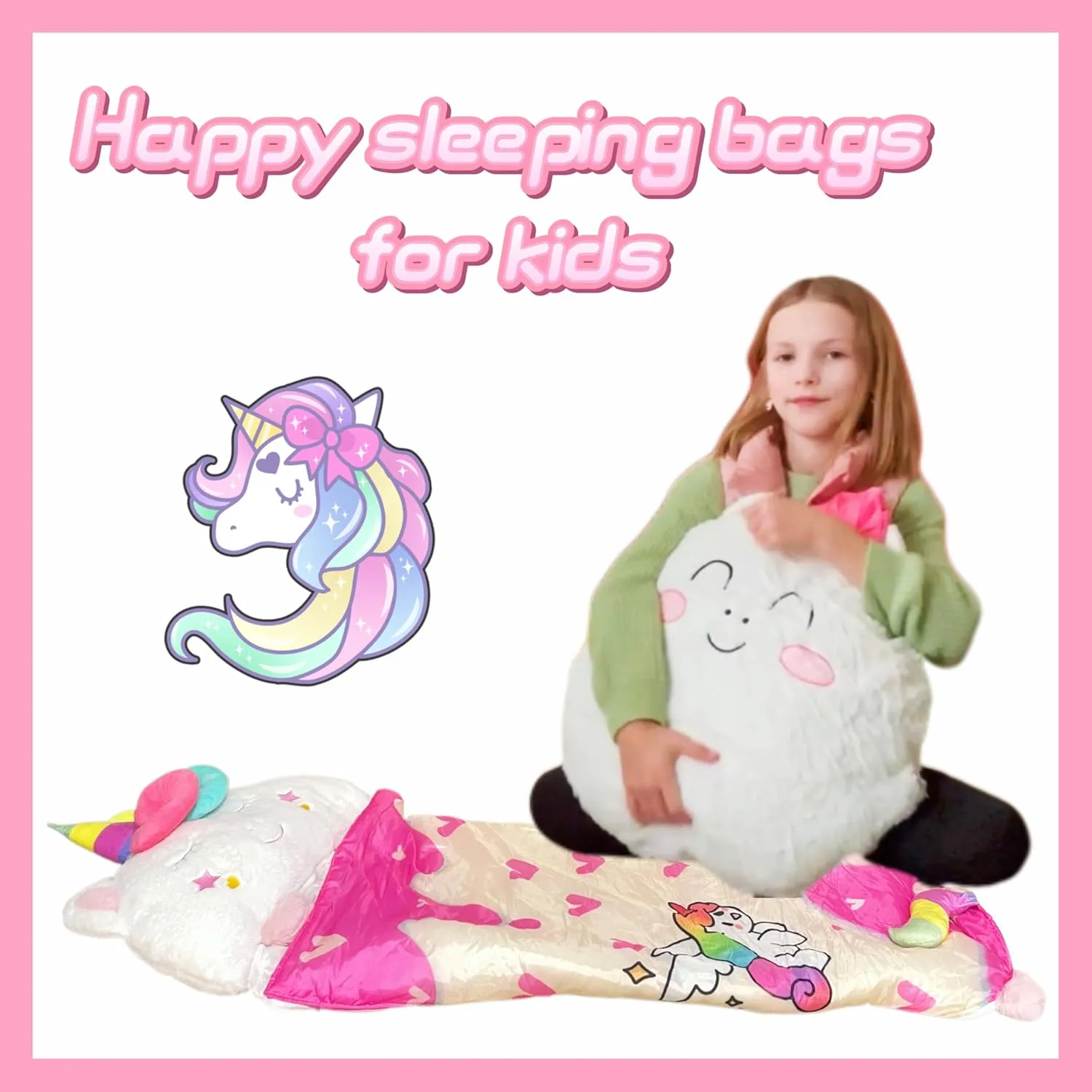 Sleeping Bag for Kids, Preschool Nap Mat, Toddler Sleeping Bag with Pillow for Daycare, Ages 3 , Large Size