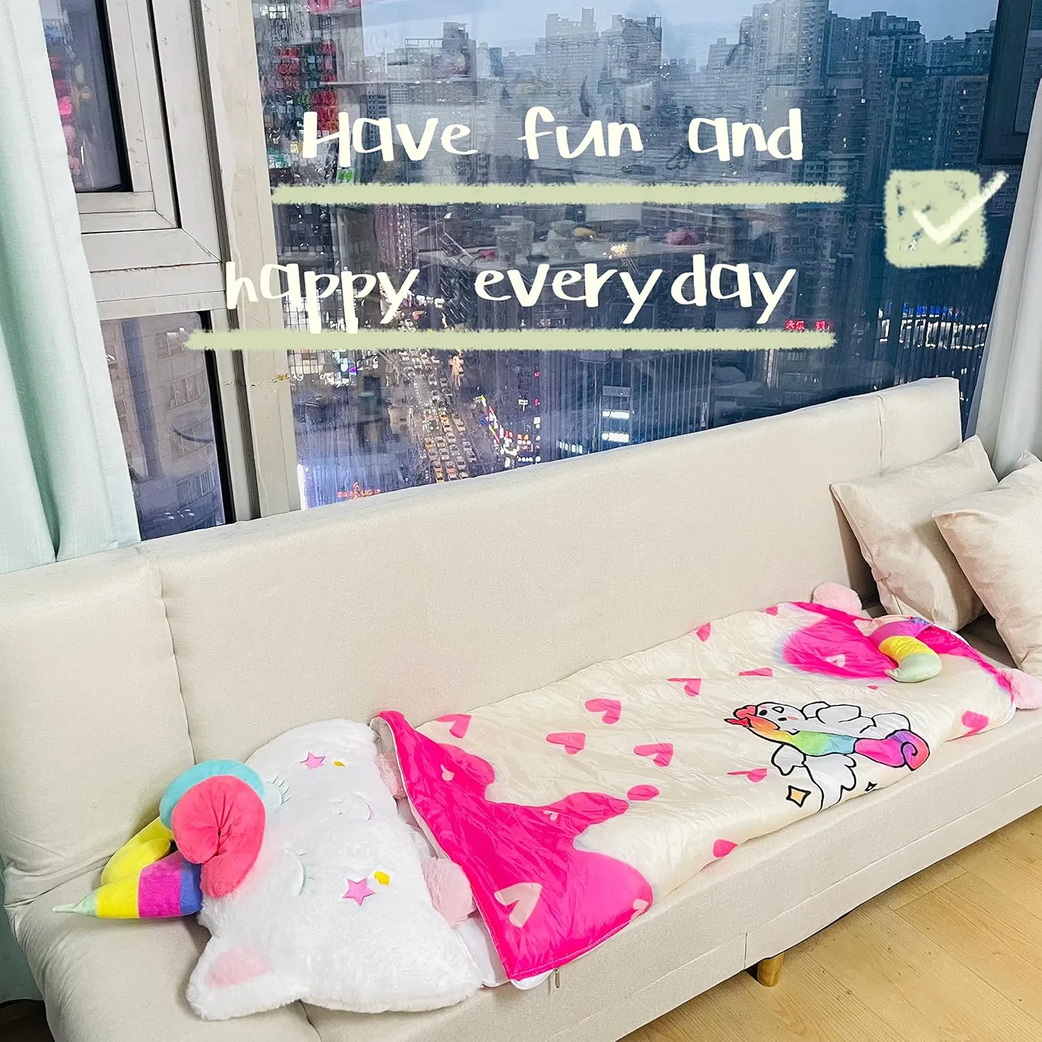 Sleeping Bag for Kids, Preschool Nap Mat, Toddler Sleeping Bag with Pillow for Daycare, Ages 3 , Large Size