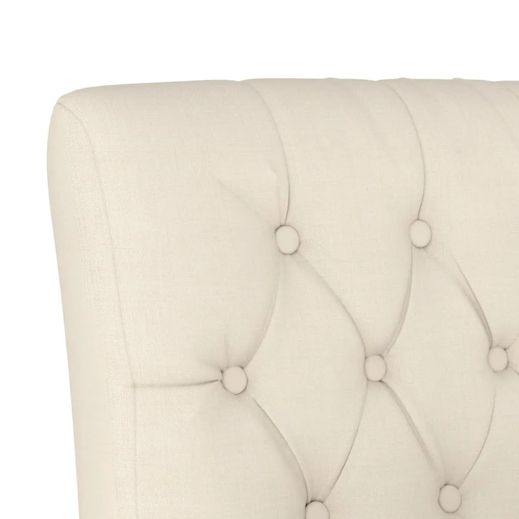Slipper Chair Linen Fabric Button Design