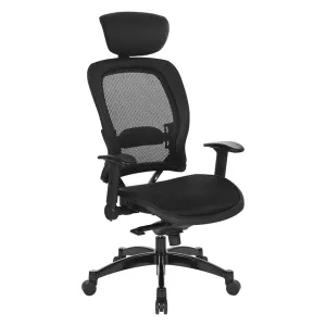 Space Excecutive Black Breathable Mesh Chair with Flip Arms - 27876R