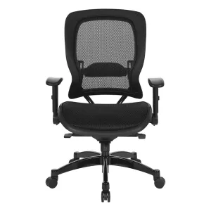 Space Manager's Black Breathable Mesh Chair with Flip Arms - 2787R