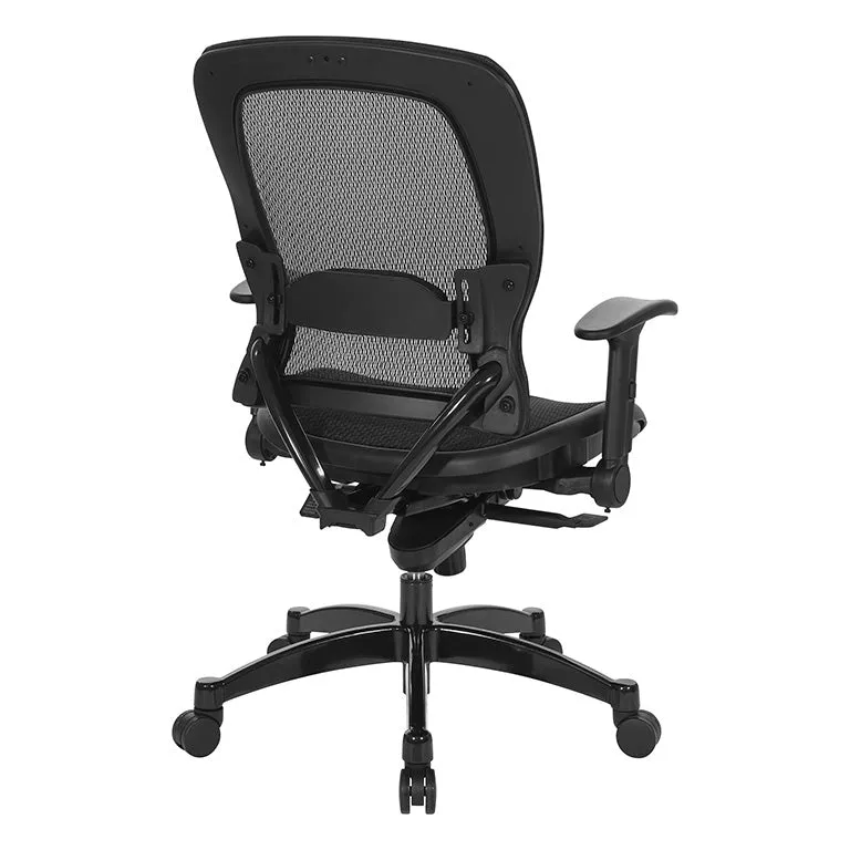 Space Manager's Black Breathable Mesh Chair with Flip Arms - 2787R