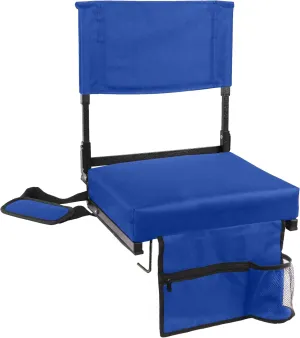 Stadium Seat with Back Support Bleacher Chair with Back and Cushion High Back Includes Shoulder Strap and Cup Holder