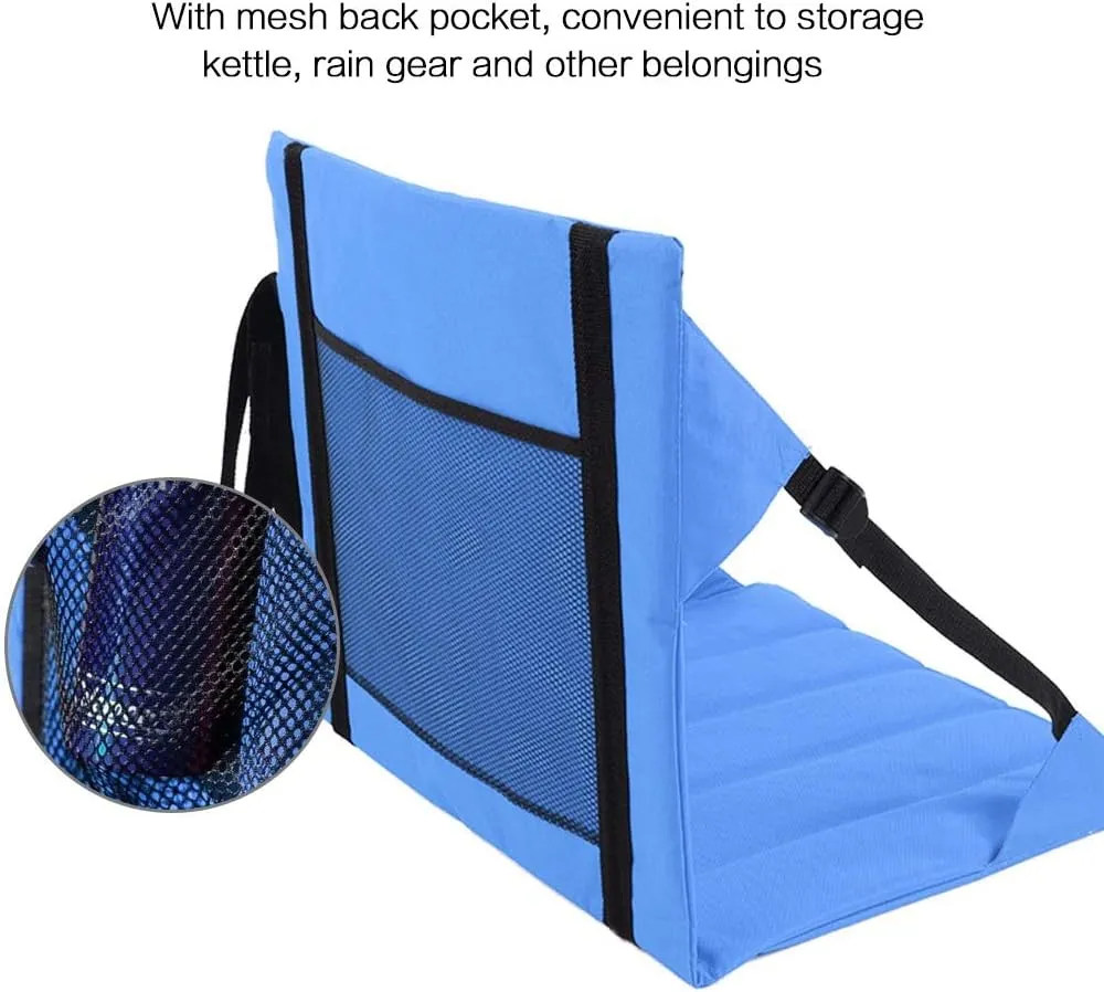 Stadium Seats with Back Support, Bleacher Chairs with Back and Cushion Folding Oxford Mesh Back Pocket, Bleacher Seat Cushion for Sporting Events and Outdoor Concerts