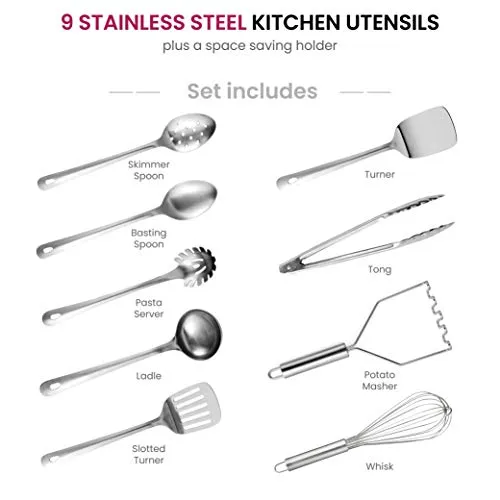 Stainless-Steel 10-piece Utensil Set