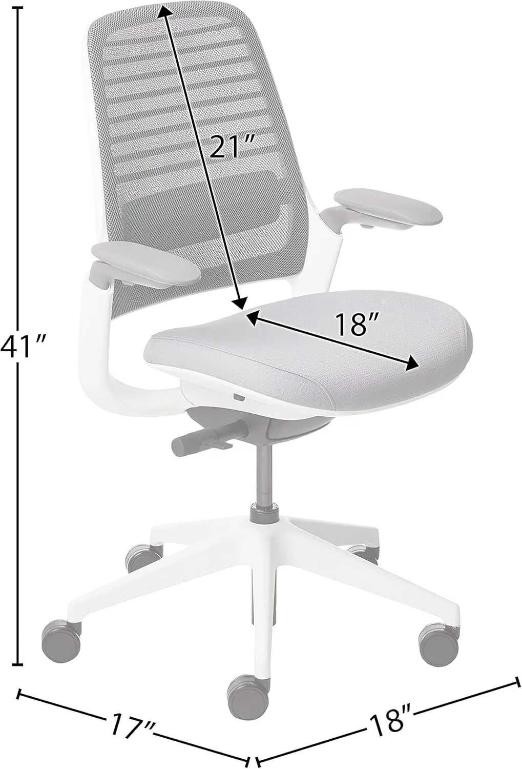 Steelcase Series 1 Office Chair, Carpet Casters, Grey