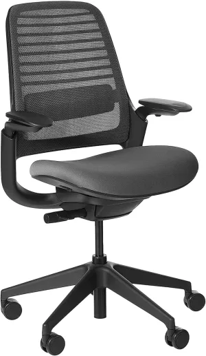 Steelcase Series 1 Office Chair - Ergonomic Work Chair with Wheels for Carpet - Helps Support Productivity - Weight-Activated Controls, Back Supports & Arm Support - Easy Assembly - Graphite