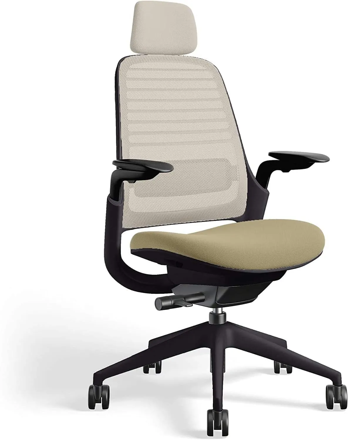 Steelcase Series 1 Office Chair with Headrest, Graphite Frame, Cogent Connect Malt, Hard Floor Casters