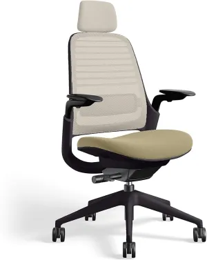 Steelcase Series 1 Office Chair with Headrest, Graphite Frame, Cogent Connect Malt, Hard Floor Casters
