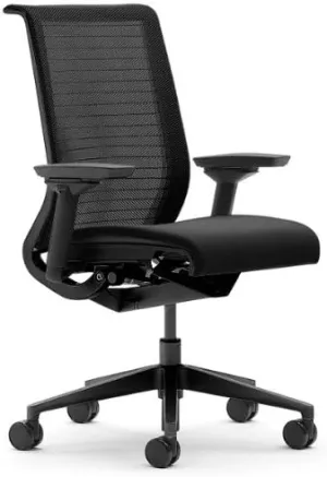 Steelcase Think Chair, Licorice 3D Knit Back with Licorice Fabric Seat