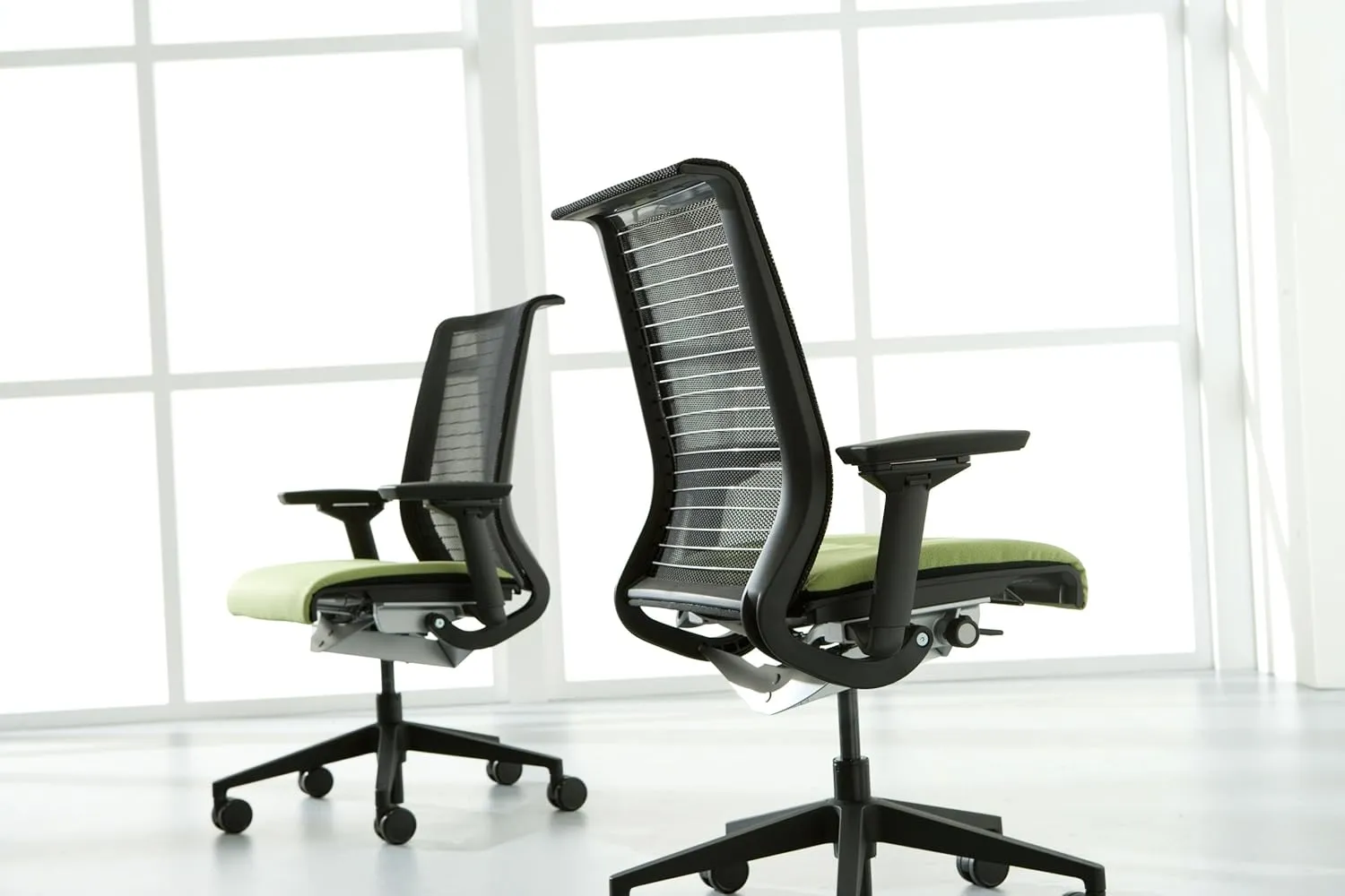 Steelcase Think Chair, Licorice 3D Knit with Meadow Fabric Seat