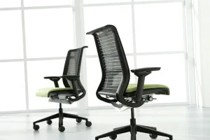 Steelcase Think Chair, Licorice 3D Knit with Meadow Fabric Seat