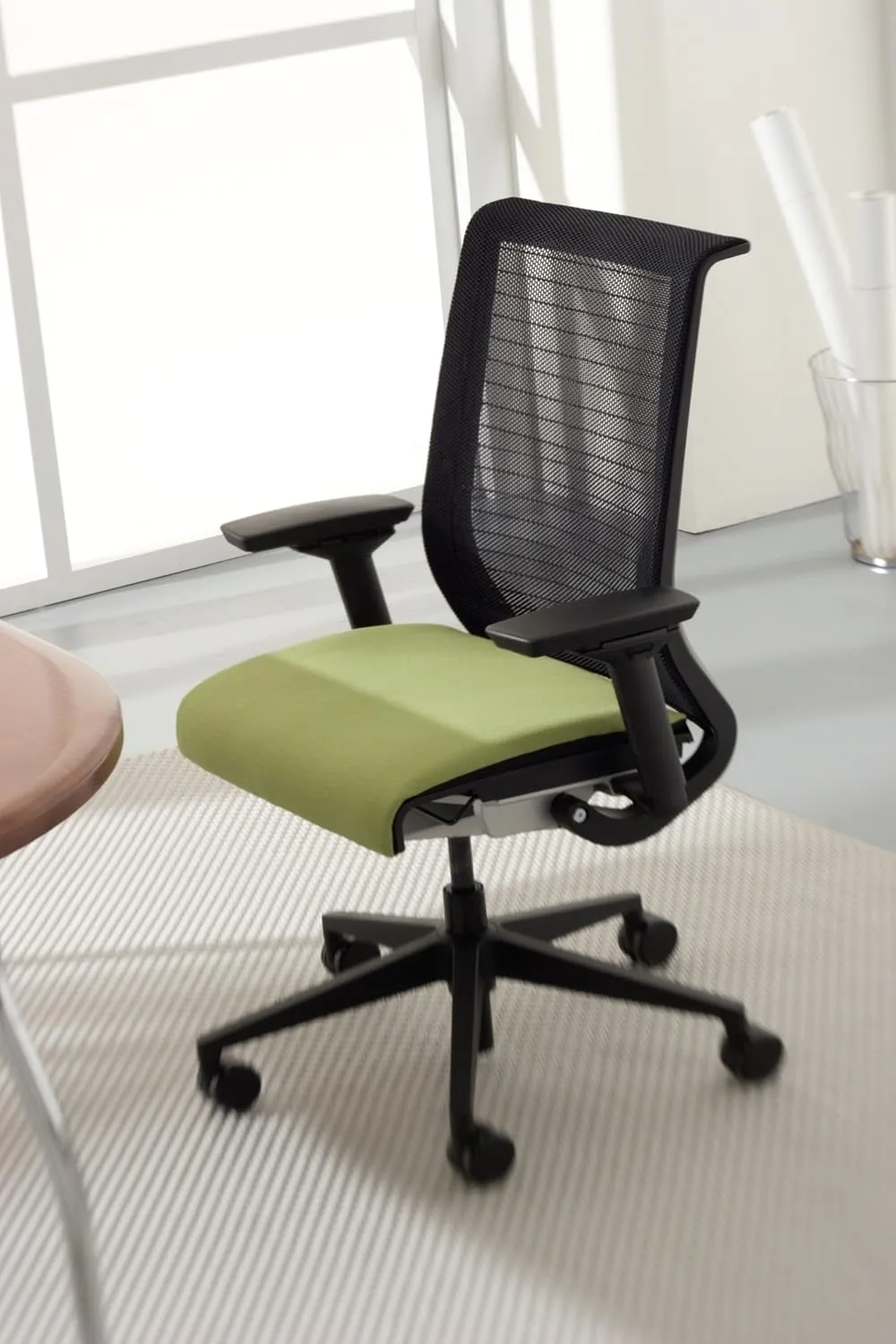 Steelcase Think Chair, Licorice 3D Knit with Meadow Fabric Seat