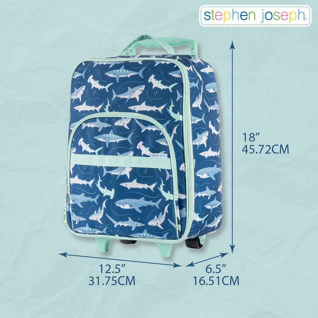 Stephen Joseph Kids' Luggage, Turquoise Floral, One Size