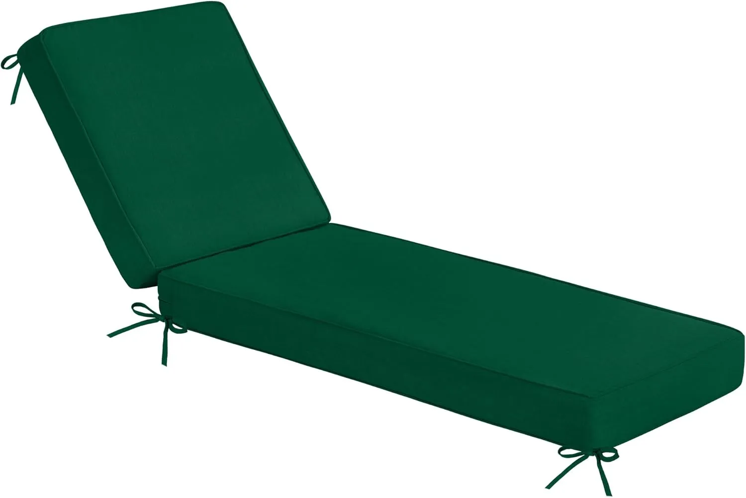 Sundale Outdoor Olefin Chaise Lounge Cushion Set of 2, Water-Resistant Patio Lounge Chair Cushion, Thick Lounger Pad with 8 Straps Dark Green, 80 x 26 x 4 Inches