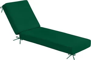Sundale Outdoor Olefin Chaise Lounge Cushion Set of 2, Water-Resistant Patio Lounge Chair Cushion, Thick Lounger Pad with 8 Straps Dark Green, 80 x 26 x 4 Inches