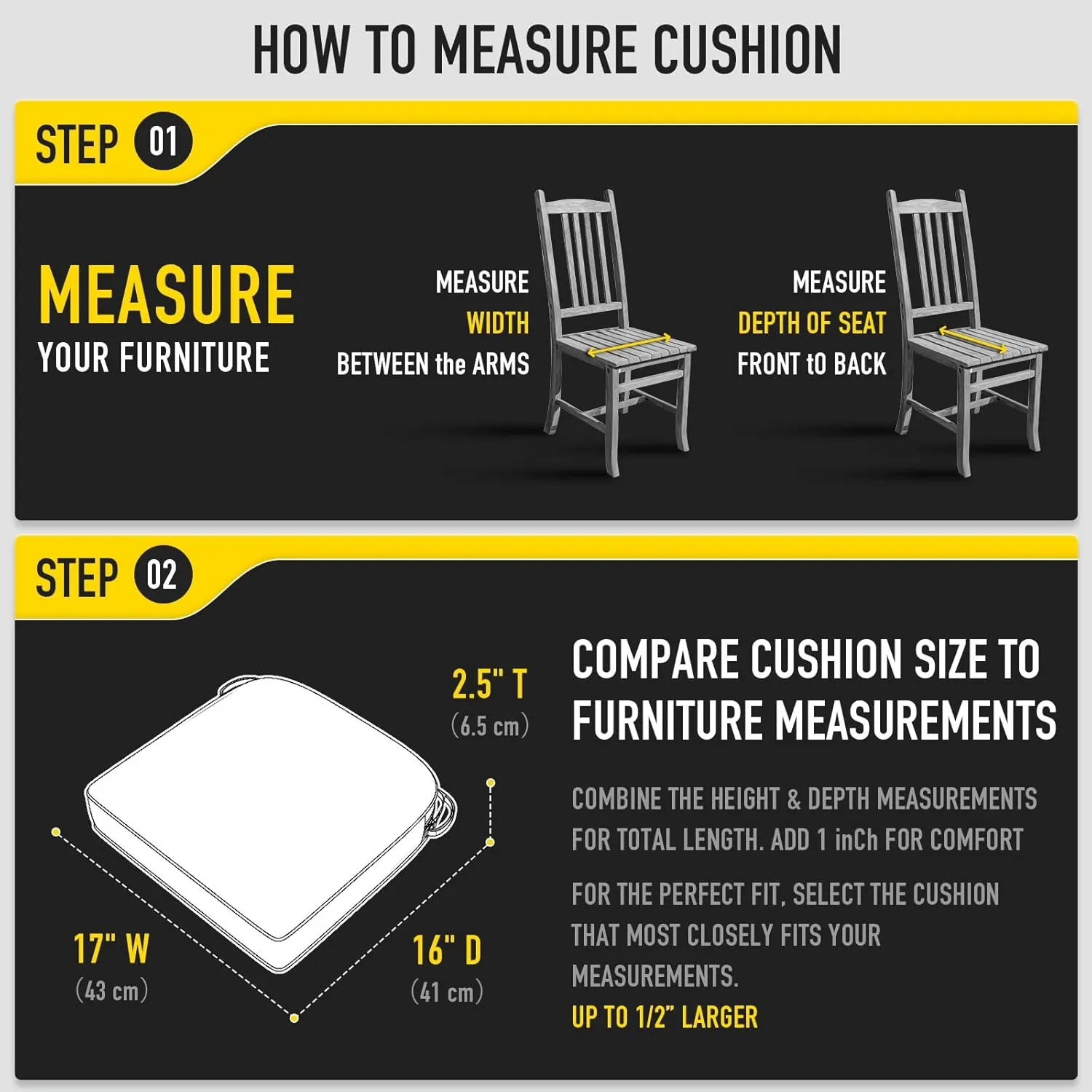 SUNROX DryFast Foam Outdoor Chair Cushion with DryMesh Drainage, All-Weather FadeShield Water Resistant Patio Furniture Cushions, Ultra Durable Patio Chair Cushions 17"x16", 4 Pack Cream