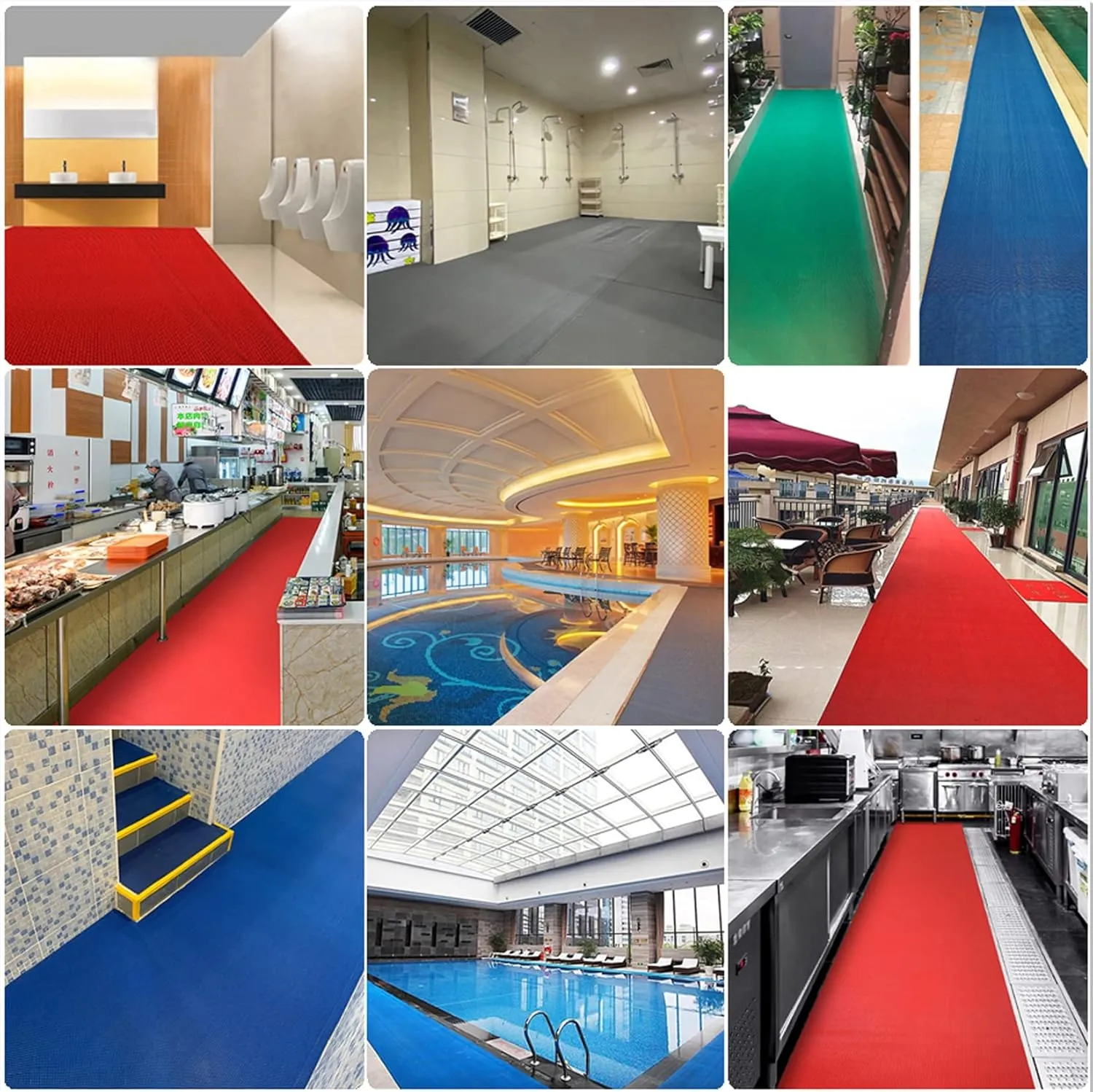 Swimming Pool Mat,Pool Mat for Pool Bottom Deck,Non Slip Under Pool Bottom Pad for Above Ground Pool Mat,Swim Mat,Pool Stair Mat,Drainage Mats,Heavy Duty Floor Mat,Red,0.9×1M/3×3.3FT