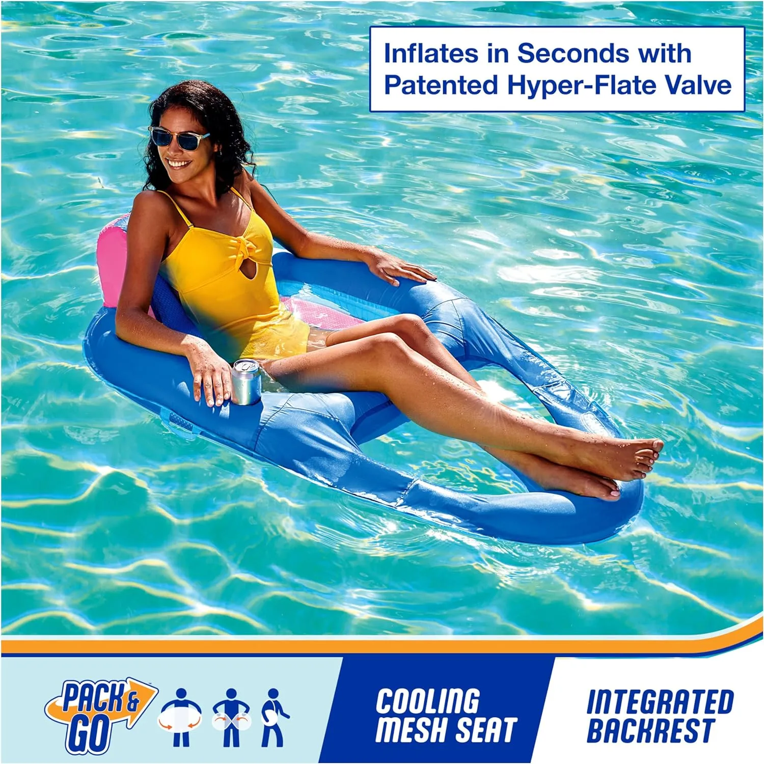 SwimWays Spring Float Canopy Recliner Chair
