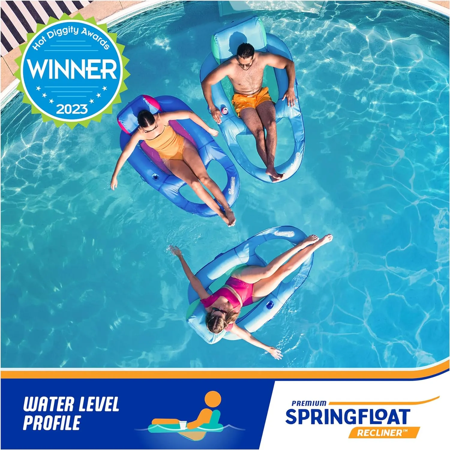 SwimWays Spring Float Canopy Recliner Chair