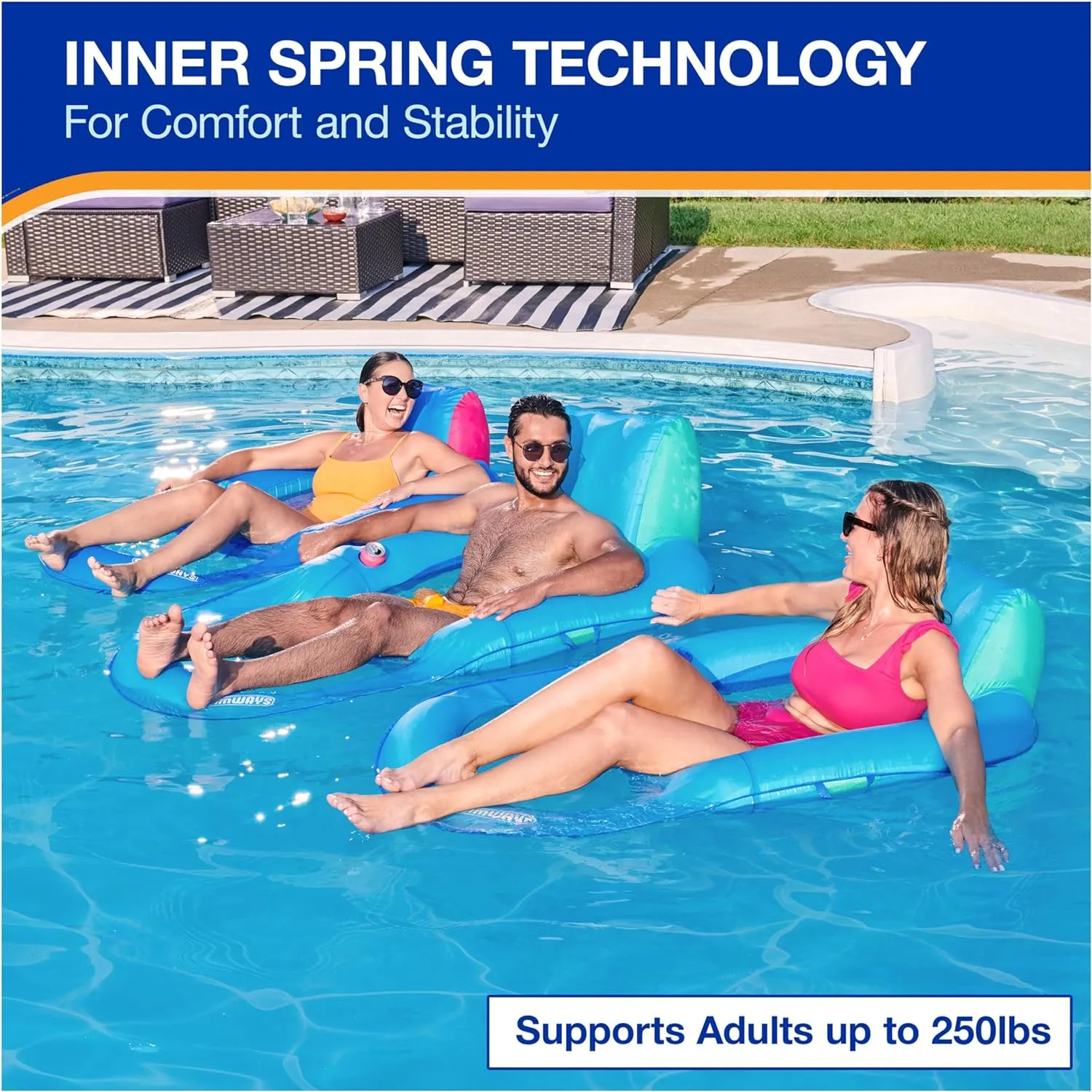SwimWays Spring Float Canopy Recliner Chair