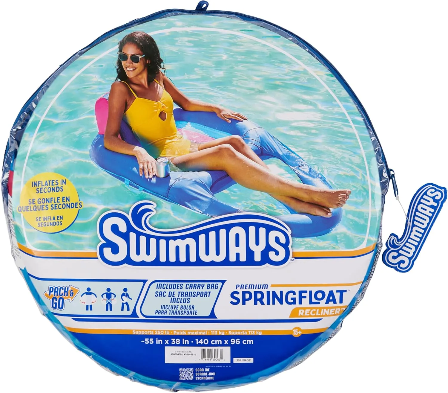 SwimWays Spring Float Canopy Recliner Chair