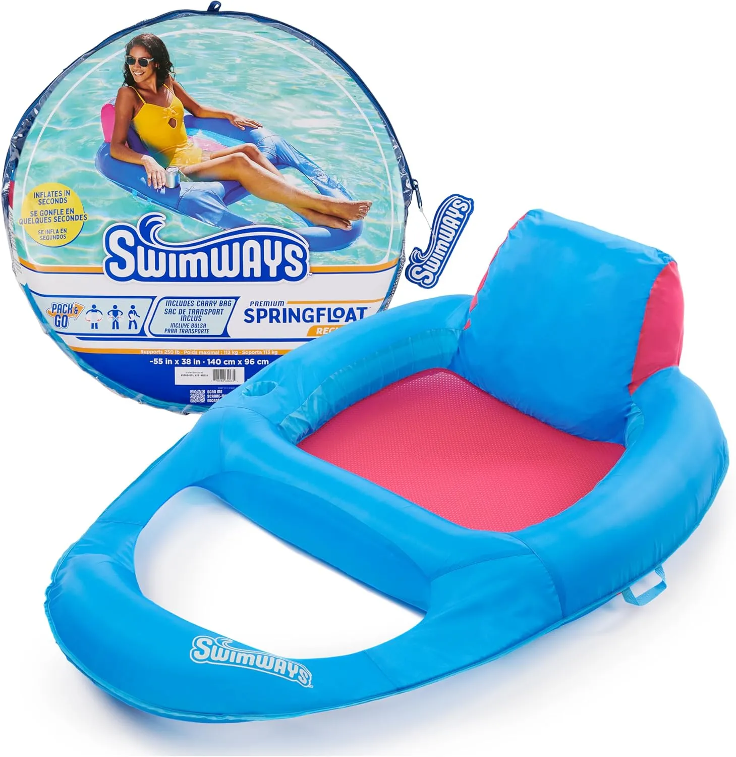 SwimWays Spring Float Canopy Recliner Chair