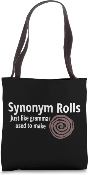 Synonym Cinnamon Roll Lover Grammar Novelty Graphic Tees Tote Bag