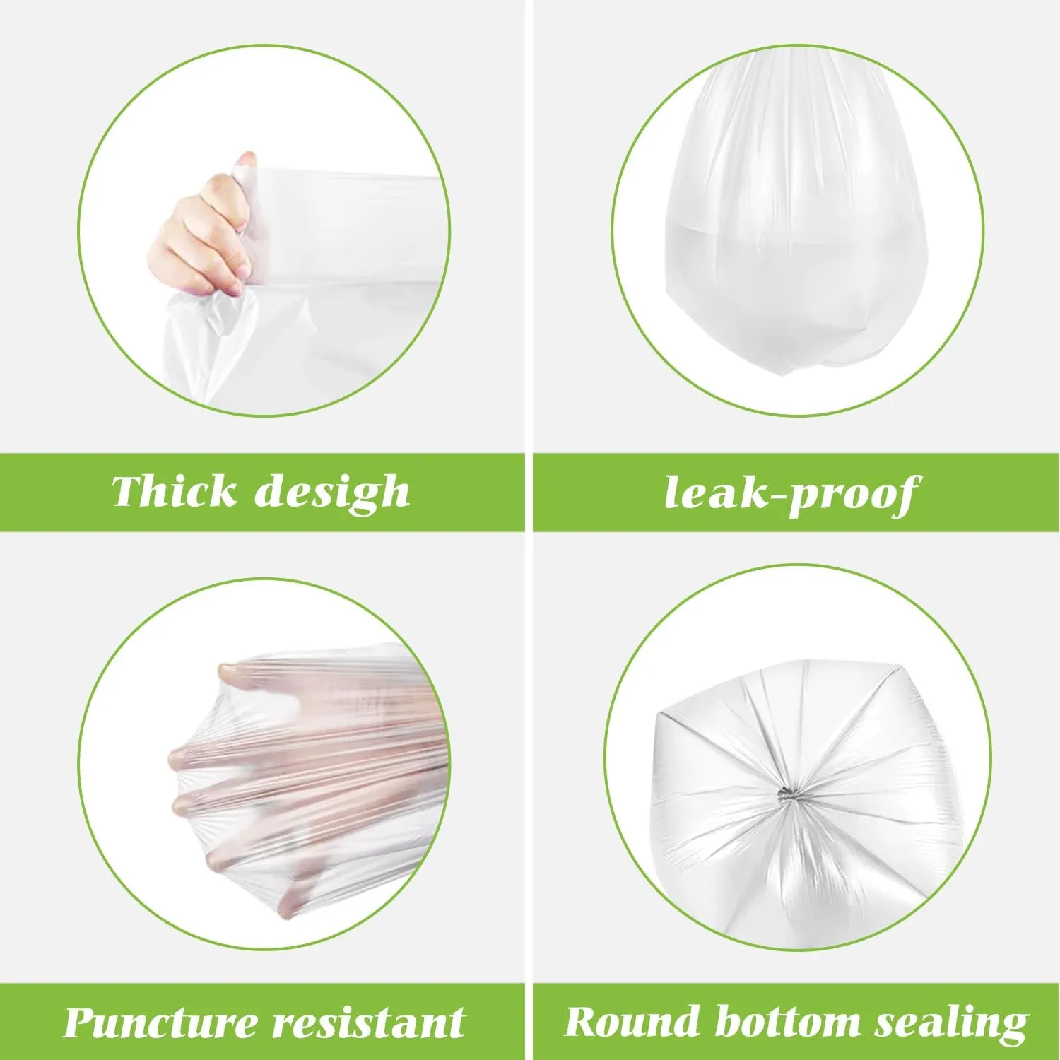 Teivio 3 Gallon 1000 Counts Strong Trash Bags Garbage Bags, Bathroom Trash Can Bin Liners, Small Plastic Bags for home office kitchen