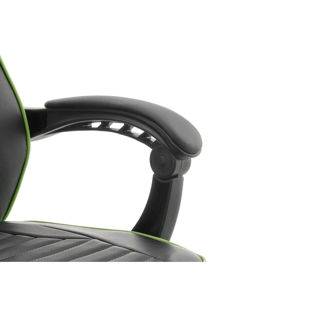 Tempest PU Leather Office Computer Work Task Gaming Chair - Black/Green