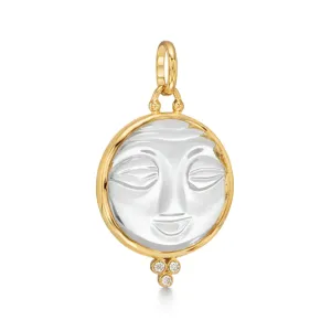 Temple St. Clair 18K Moonface Pendant 25mm - P71852-CRMNFC25